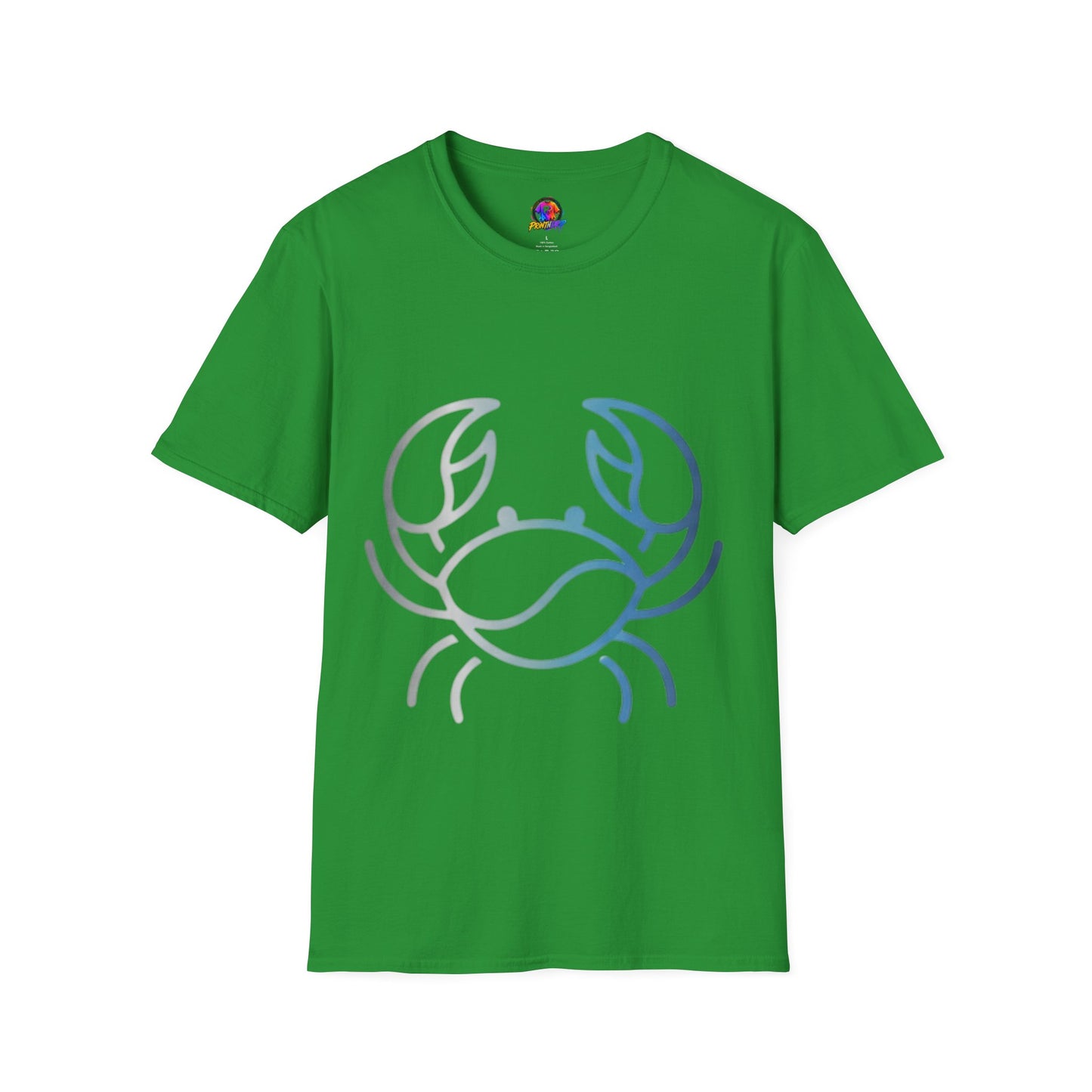 Crab Graphic T-Shirt — Coastal Blue Minimalist Beach Tee