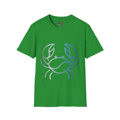 Crab Graphic T-Shirt — Coastal Blue Minimalist Beach Tee