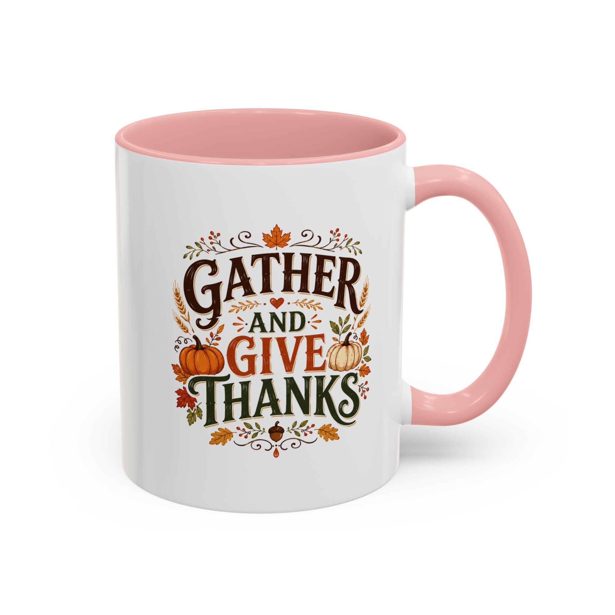 Thanksgiving Mug Gather and Give Thanks Coffee Mug — Thanksgiving Accent Mug