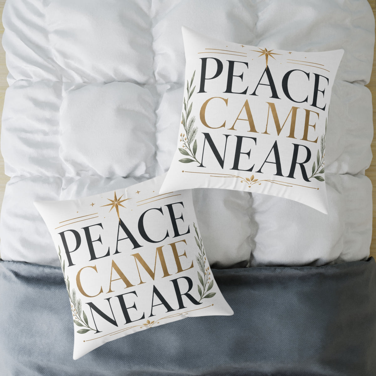Christmas Peace Came Near Pillow – Christmas Holiday Decorative Throw Cushion