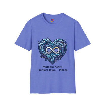 Pisces Infinity Heart T‑Shirt — Zodiac Ocean Love Tee