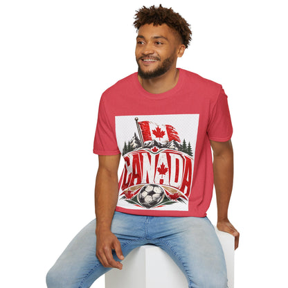 Canada Soccer T‑Shirt — Canadian Flag & Maple Leaf Crest