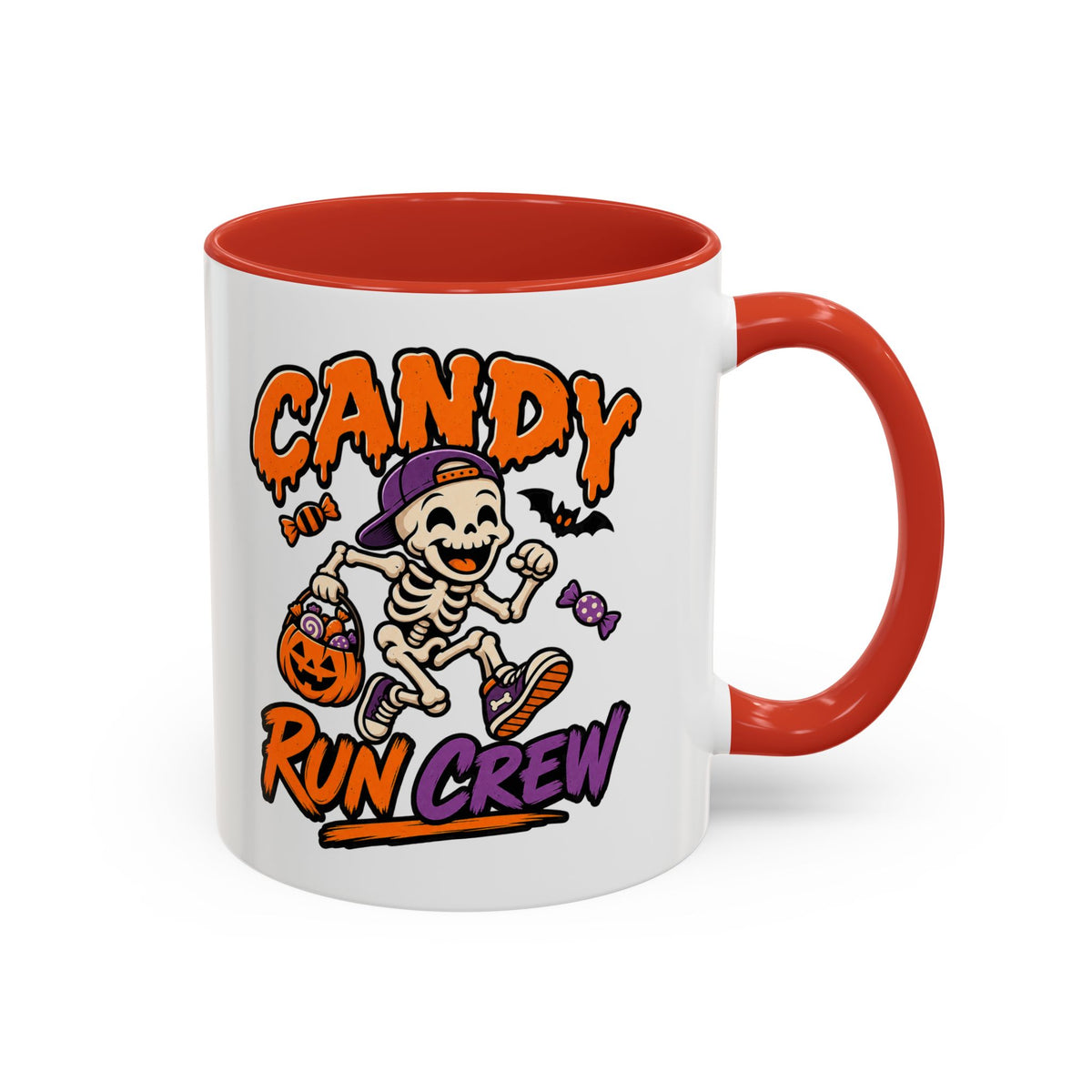 Candy Run Crew Coffee Mug — Halloween Skeleton Trick-or-Treat Accent Mug (11/15oz)