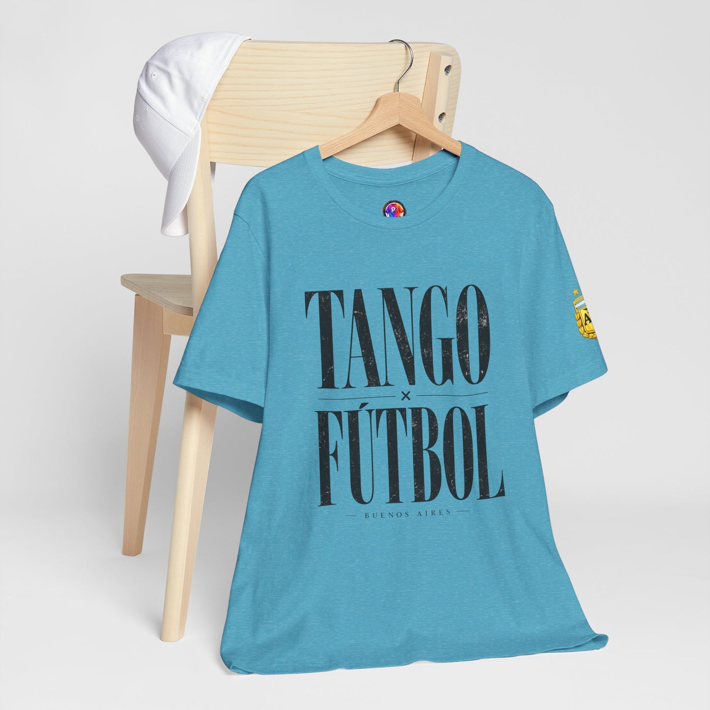 Argentina - Tango y Fútbol Graphic Tee - Bold Serif Soccer & Dance Shirt