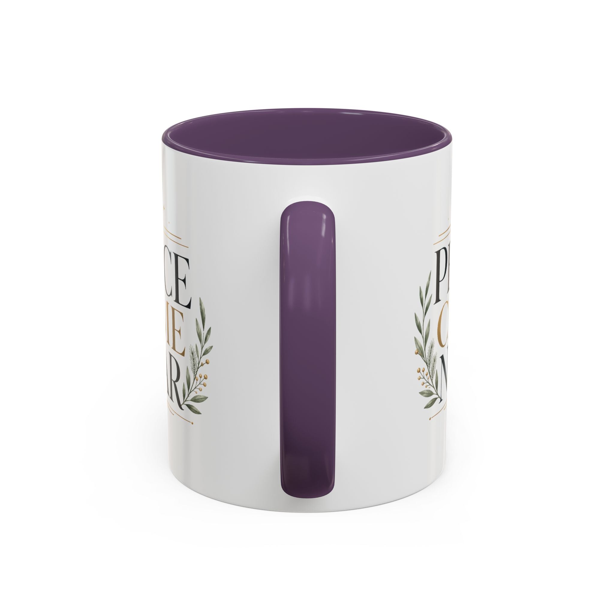 Christmas Peace Came Near Accent Coffee Mug — Holiday Christian Christmas Tea Cup