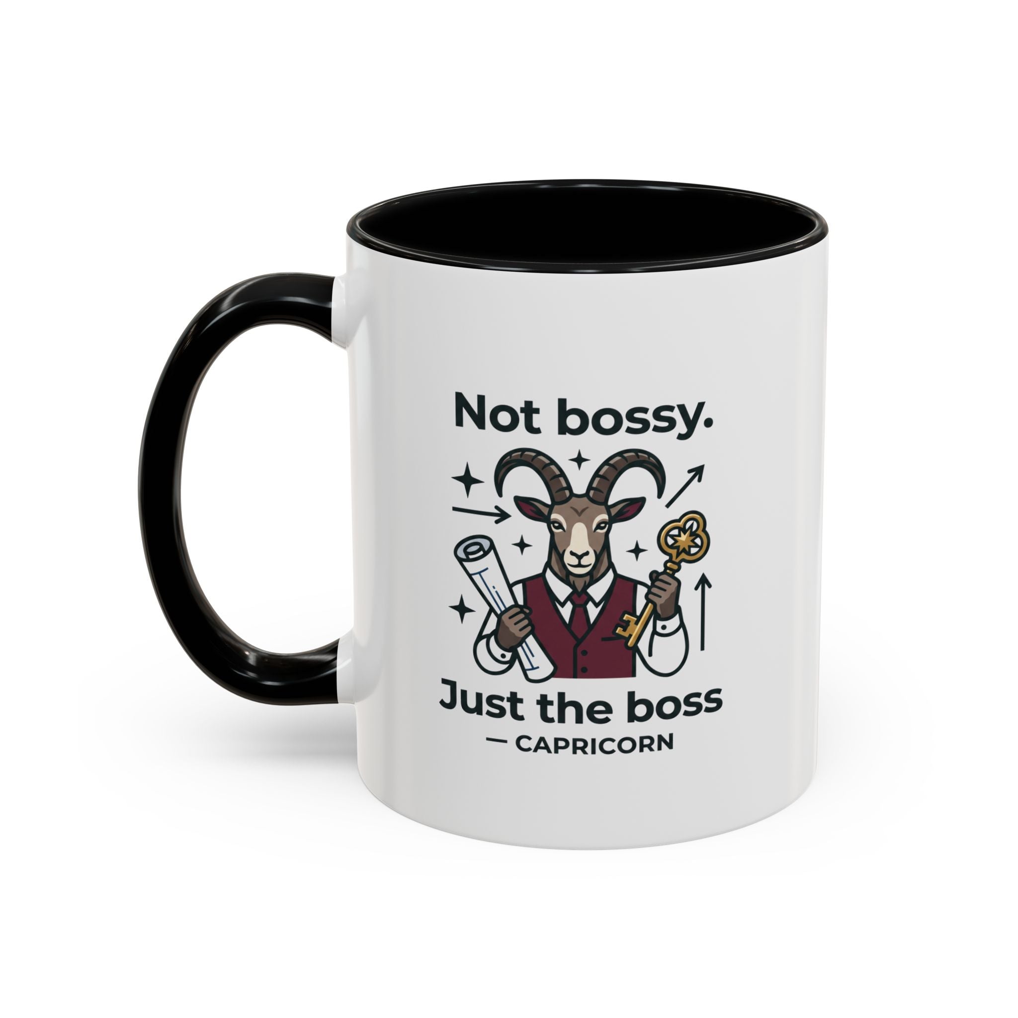 Capricorn Coffee Mug — "Not Bossy, Just the Boss" Zodiac Accent Mug (11/15oz)