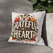 Thanksgiving Grateful Heart Throw Pillow — Autumn Cross Faith Decorative Pillowcase