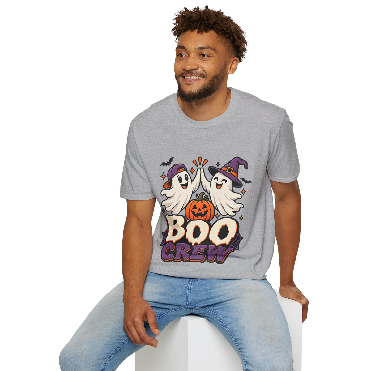 Boo Crew Halloween T-Shirt — Cute Ghosts & Pumpkin Graphic