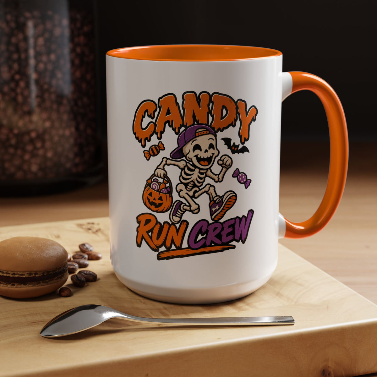 Candy Run Crew Coffee Mug — Halloween Skeleton Trick-or-Treat Accent Mug (11/15oz)