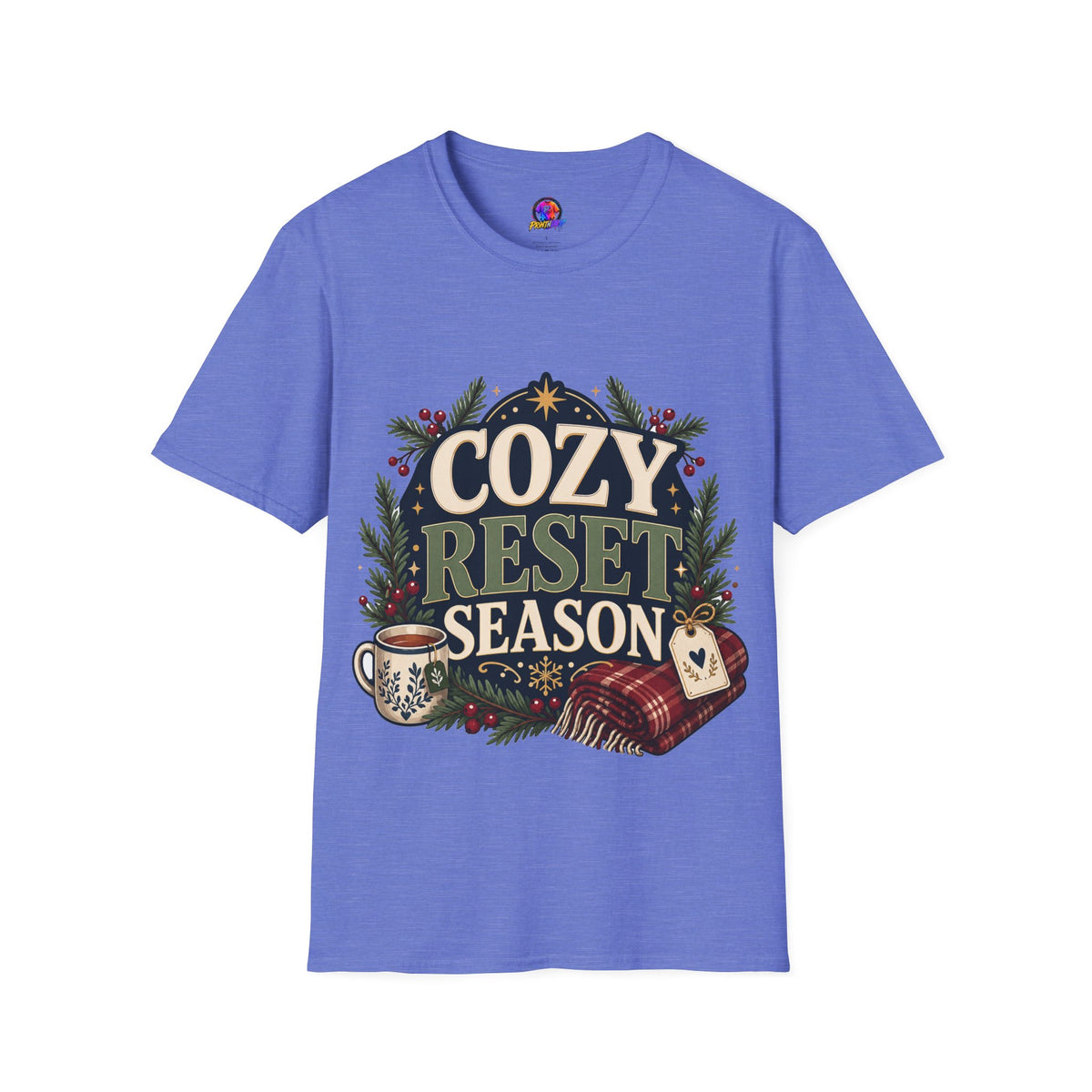Cozy Reset Season T‑Shirt — Holiday Cozy Cabin Graphic Tee