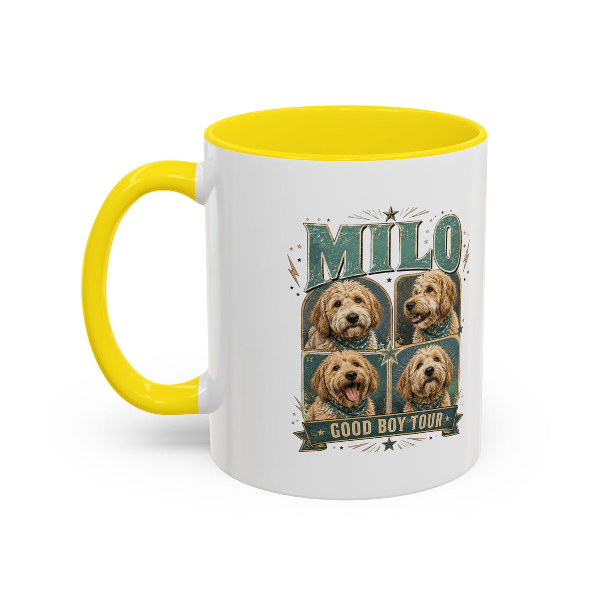 Milo Bailey Dog Dad Mom Milo 'Good Boy Tour' Accent Coffee Mug – Personalized Dog Lover Gift