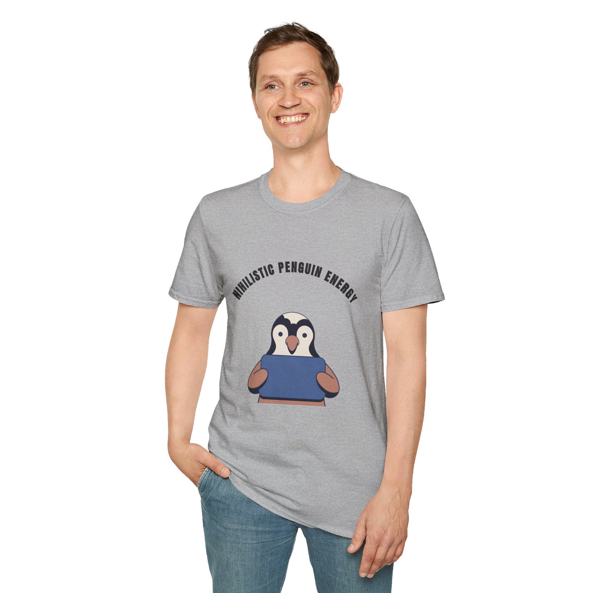 Nihilistic Penguin Energy T-Shirt — Cute Sarcastic Graphic Tee - Trending Now - September 2026