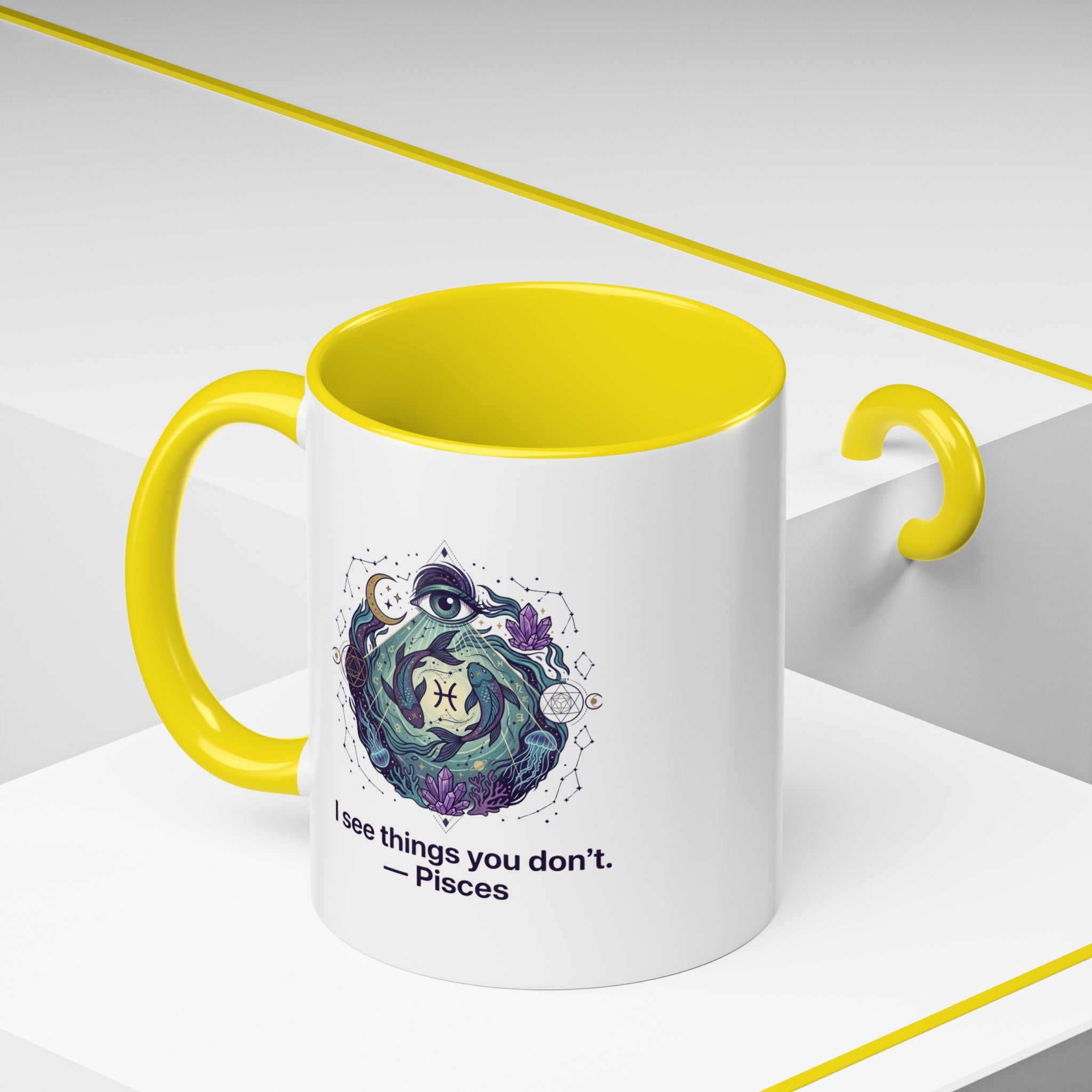 Pisces Zodiac Coffee Mug — "I See Things You Don’t" Accent Mug