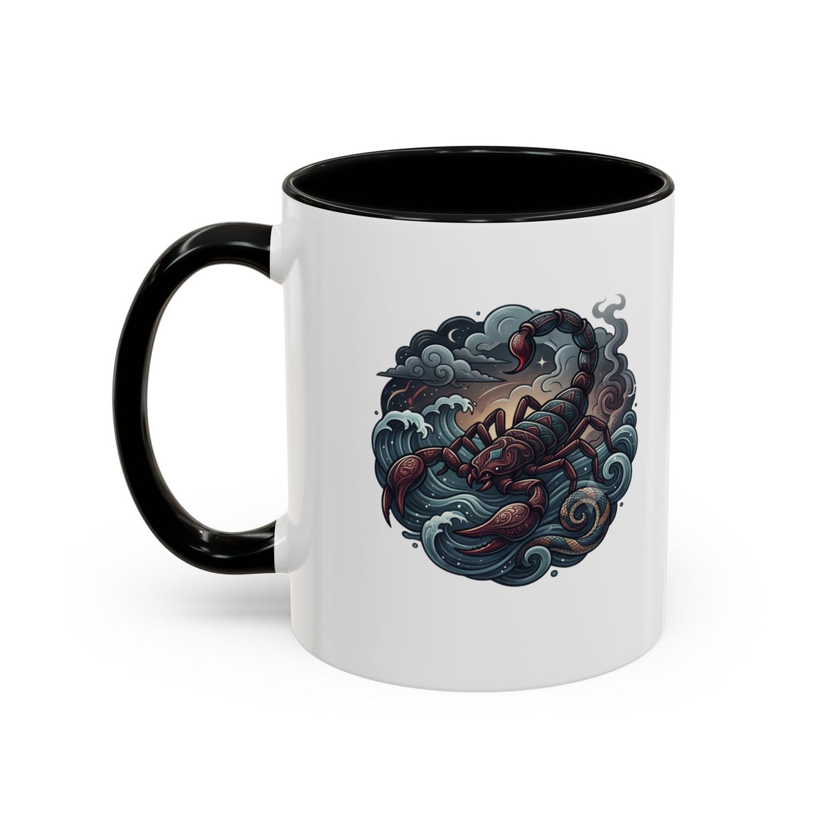 Scorpion Ocean Accent Coffee Mug – Nautical Tattoo-Style