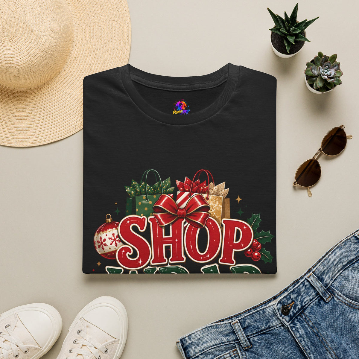 Christmas 'Shop Wrap Repeat' T-Shirt