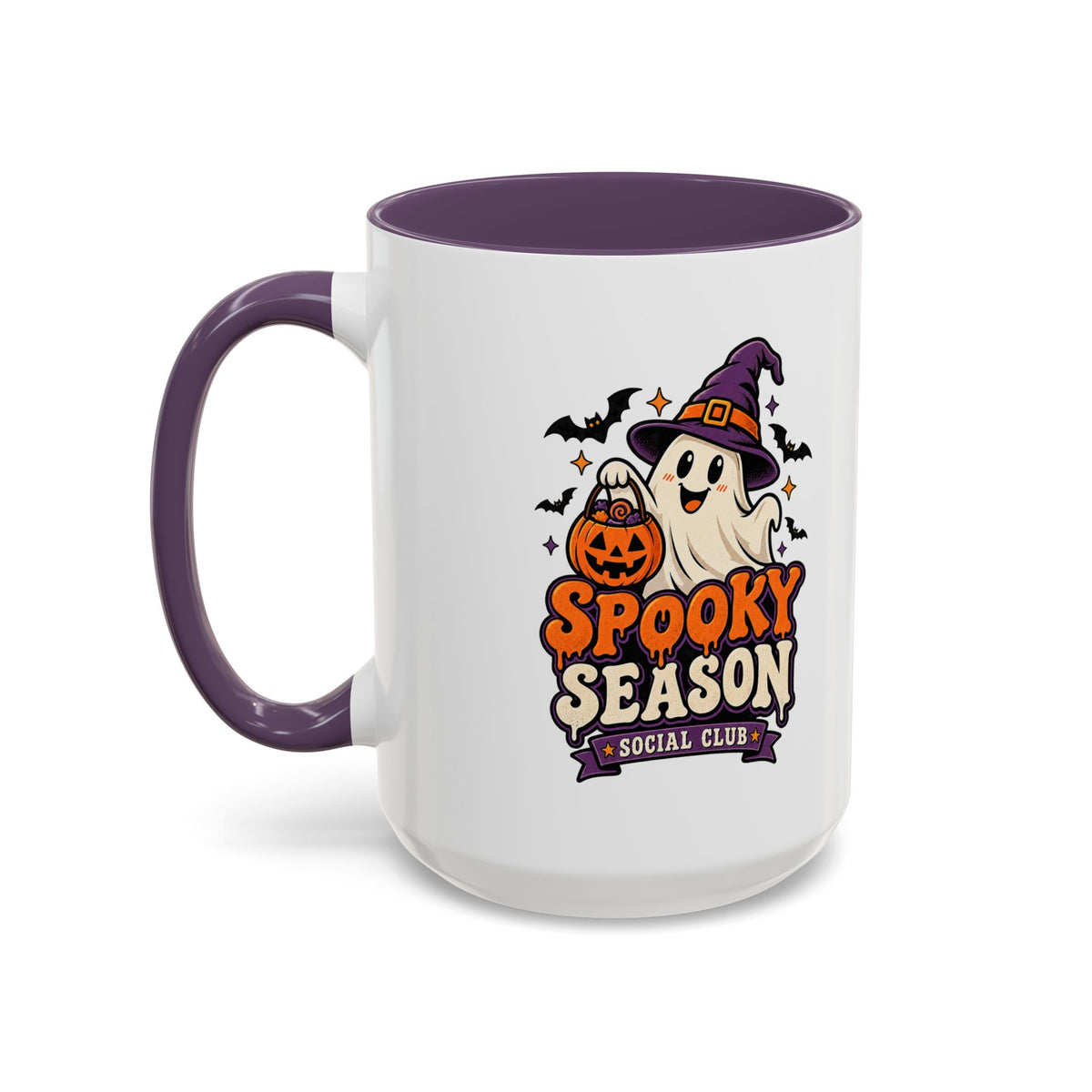Spooky Season Coffee Mug — Cute Ghost Halloween Accent Mug (11/15oz)