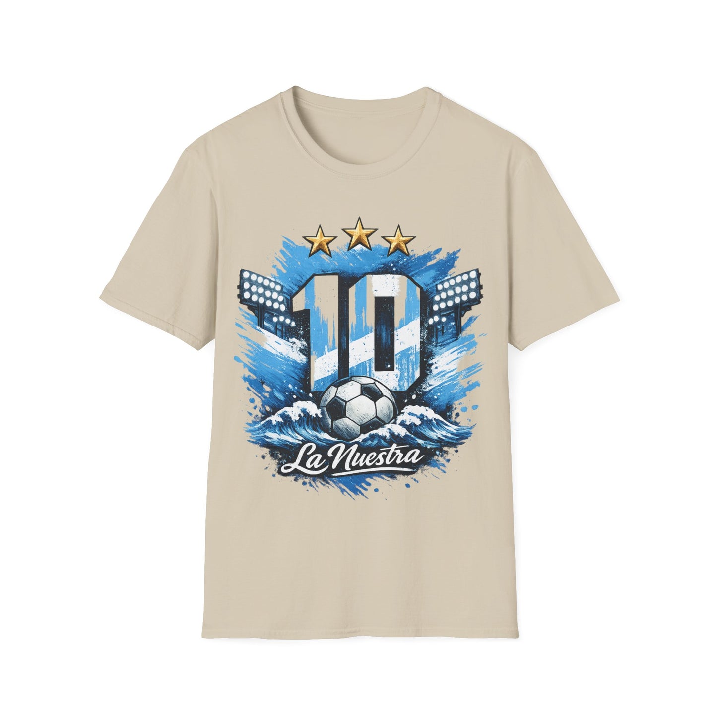 Argentina Soccer Fan T-Shirt — 'La Nuestra' #10 Jersey Design