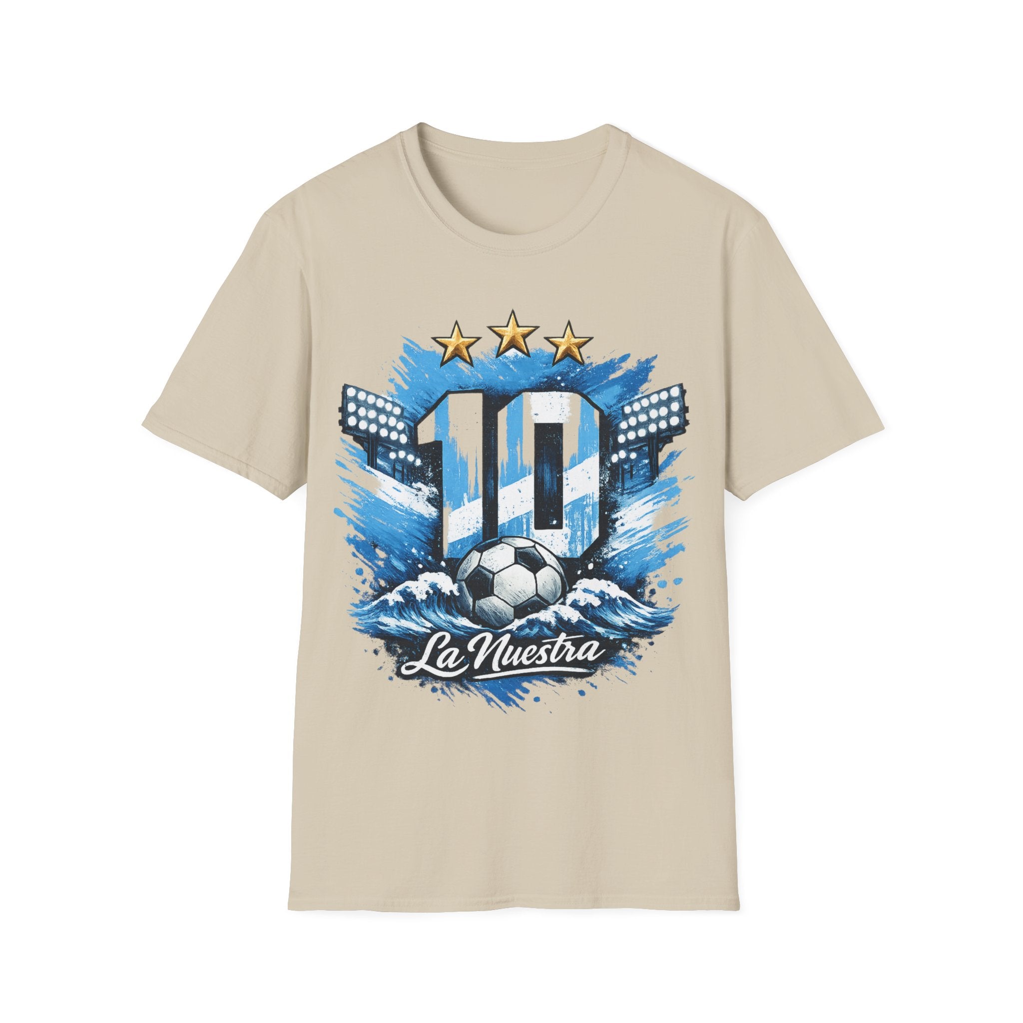 Argentina Soccer Fan T-Shirt — 'La Nuestra' #10 Jersey Design