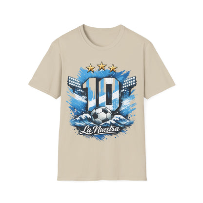 Argentina Soccer Fan T-Shirt — 'La Nuestra' #10 Jersey Design