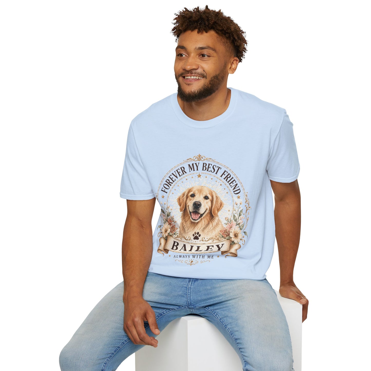 Forever My Best Friend Dog T-Shirt — Personalized Pet Name Golden Retriever Tee
