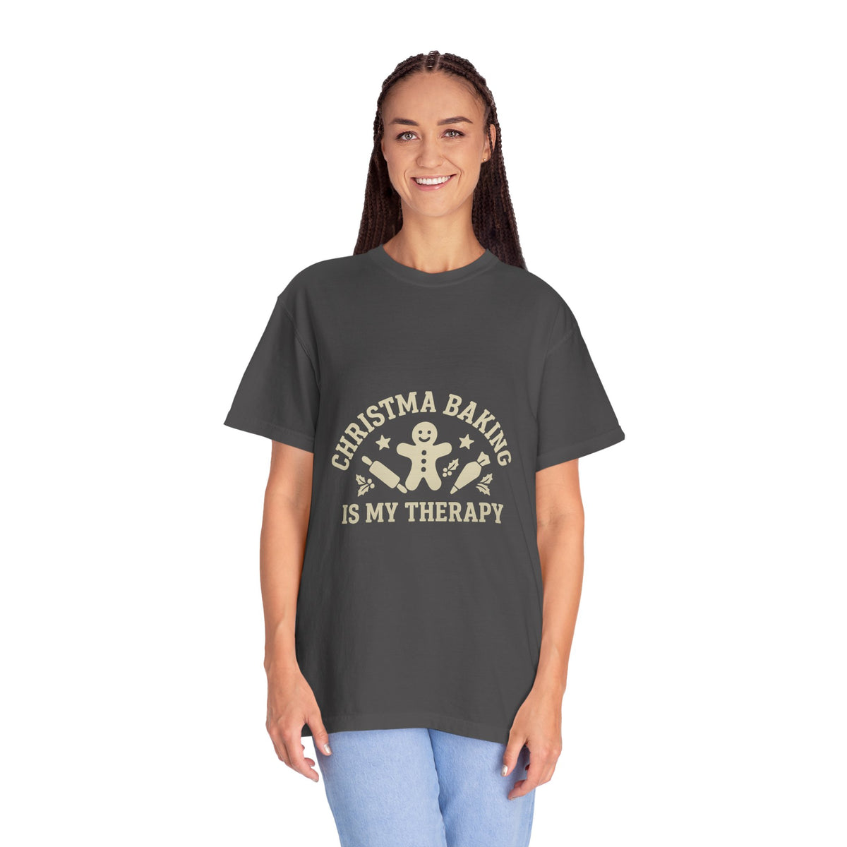 Christmas Baking T-Shirt — "Christmas Baking Is My Therapy" Gingerbread Holiday Tee- Trending Now - October 2026