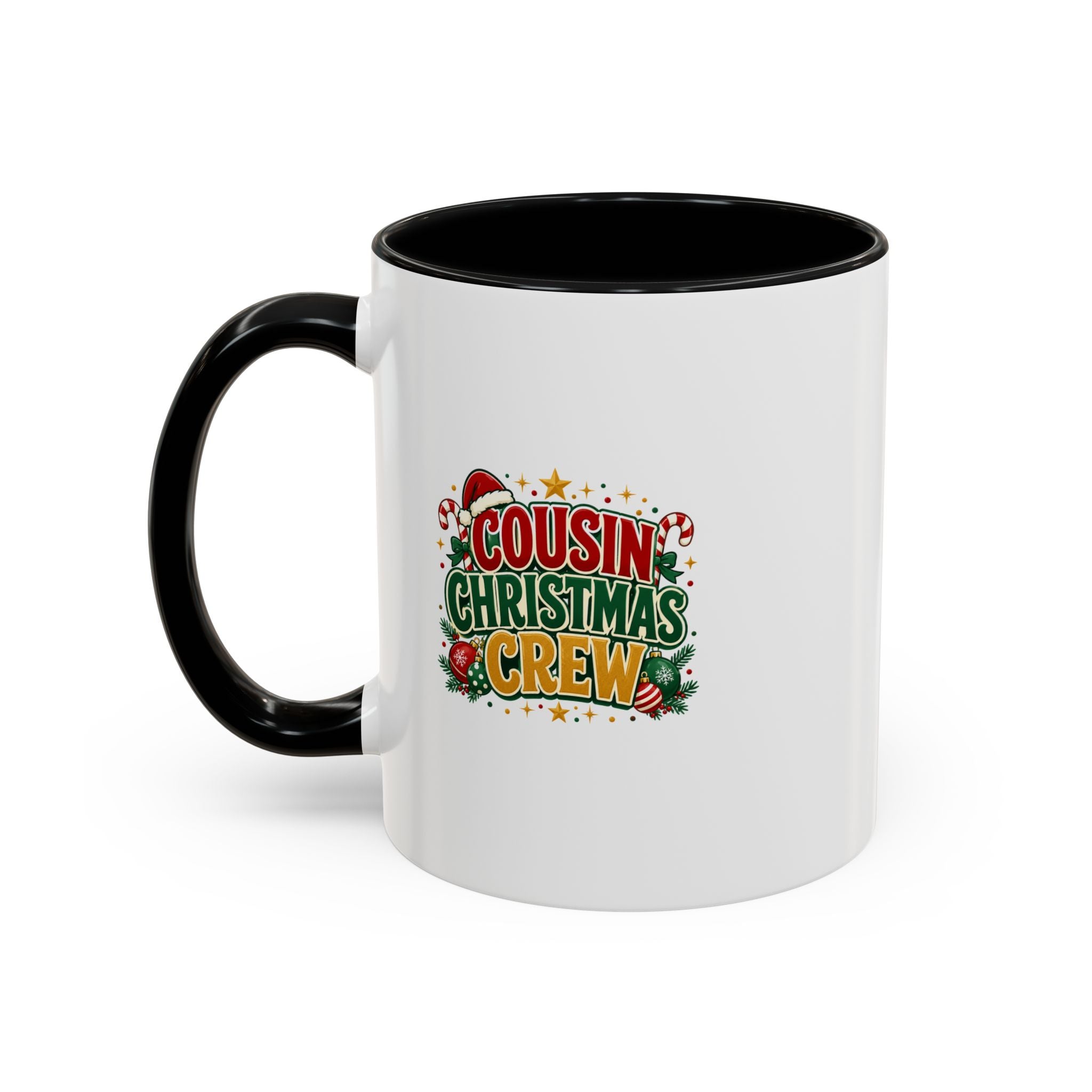 Cousin Christmas Crew Accent Coffee Mug — Holiday Family Christmas Coffee Cup