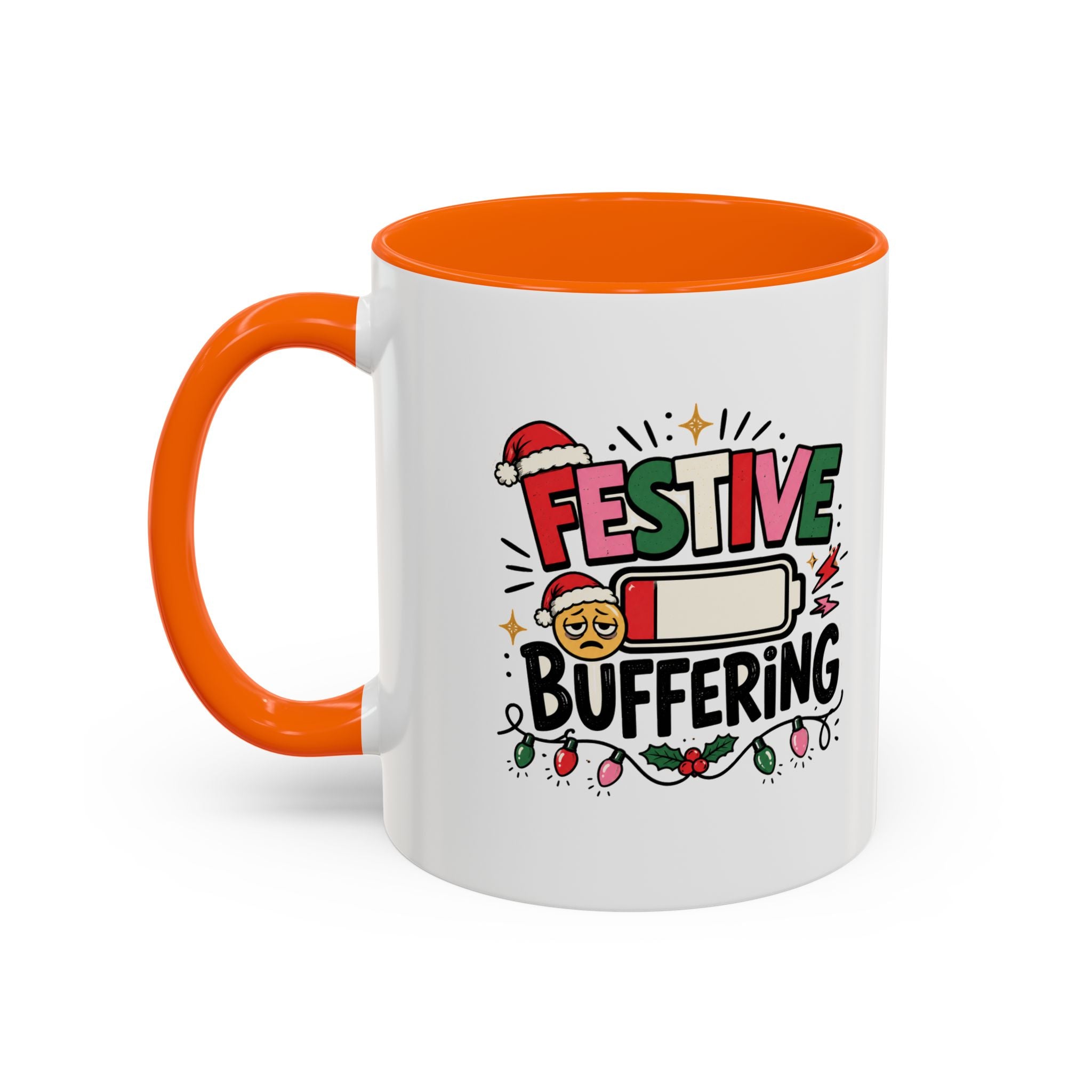 Modern Day Christmas Festive Buffering Mug — Funny Christmas Holiday Coffee Cup (11/15oz)