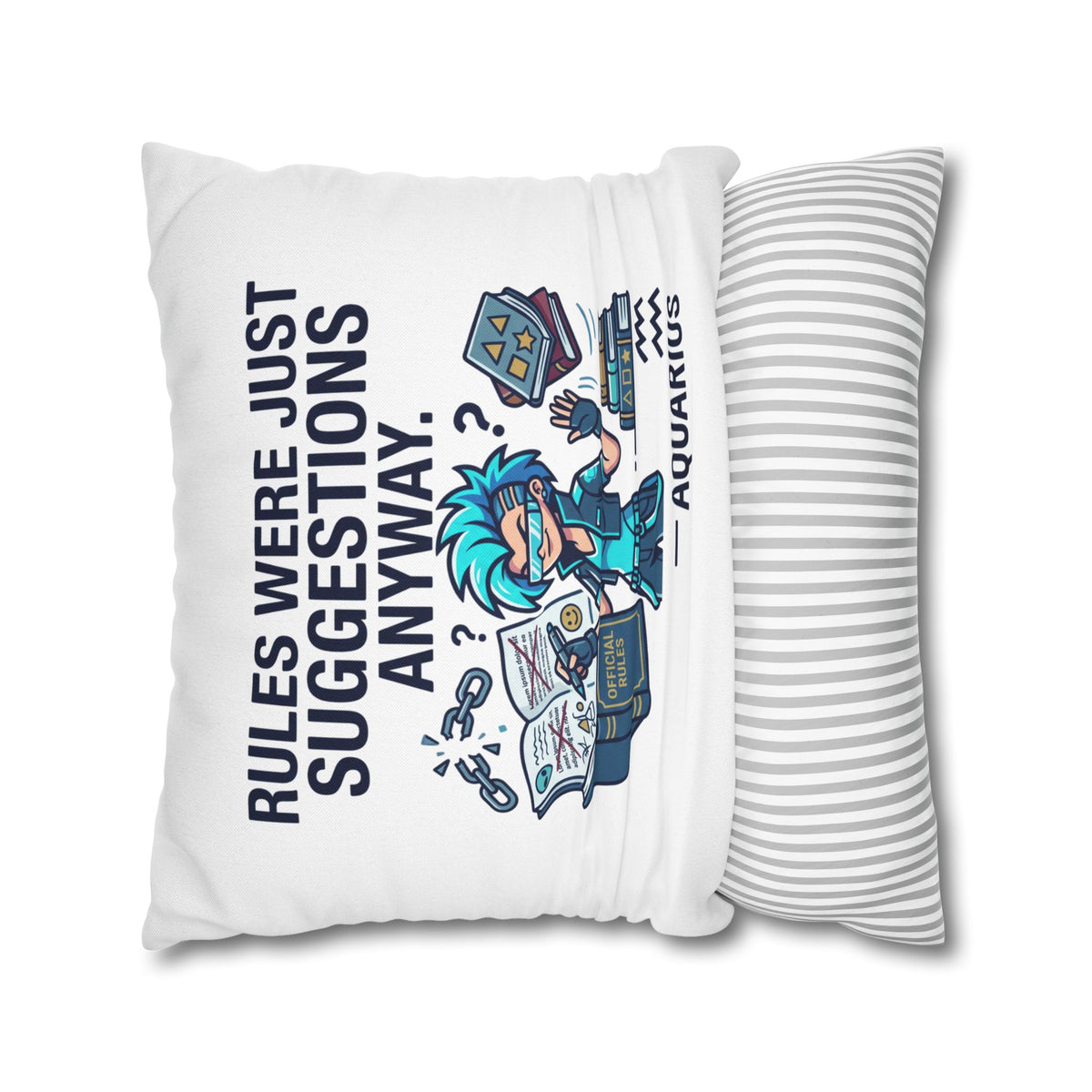 Aquarius Zodiac Spun Polyester Square Pillowcase