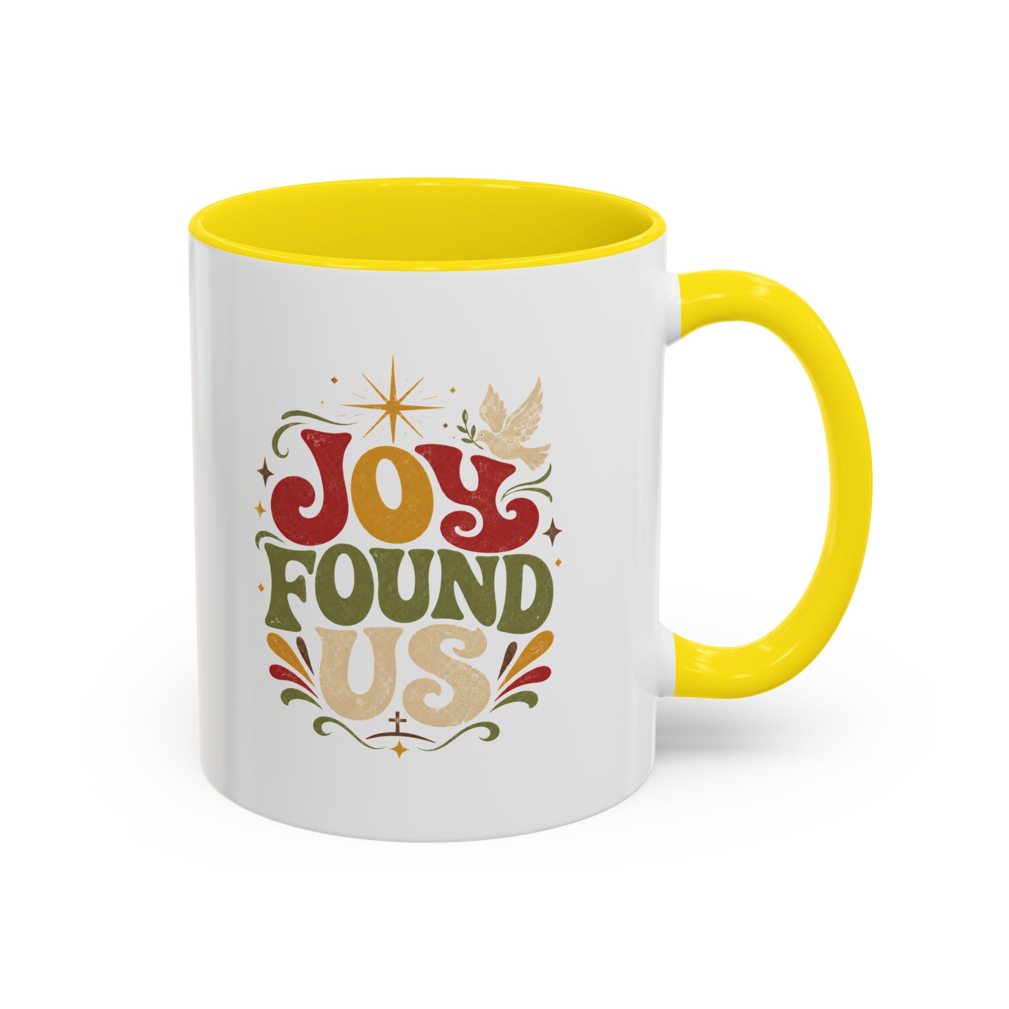 Christmas Joy Found Us Mug — Retro Holiday Coffee Cup