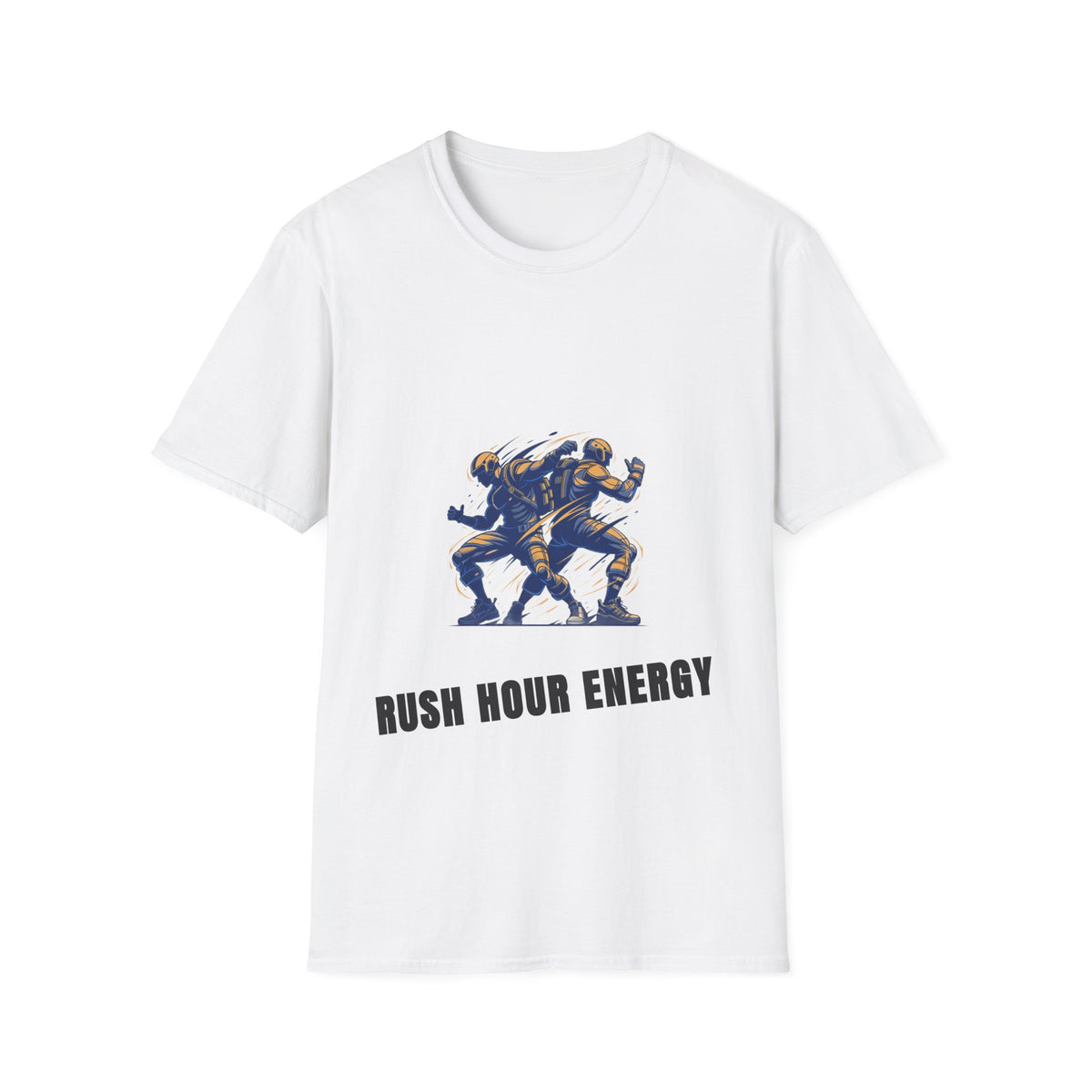 Rush Hour Energy Running Football Players White Graphic Tee - Trending Now - September 2026