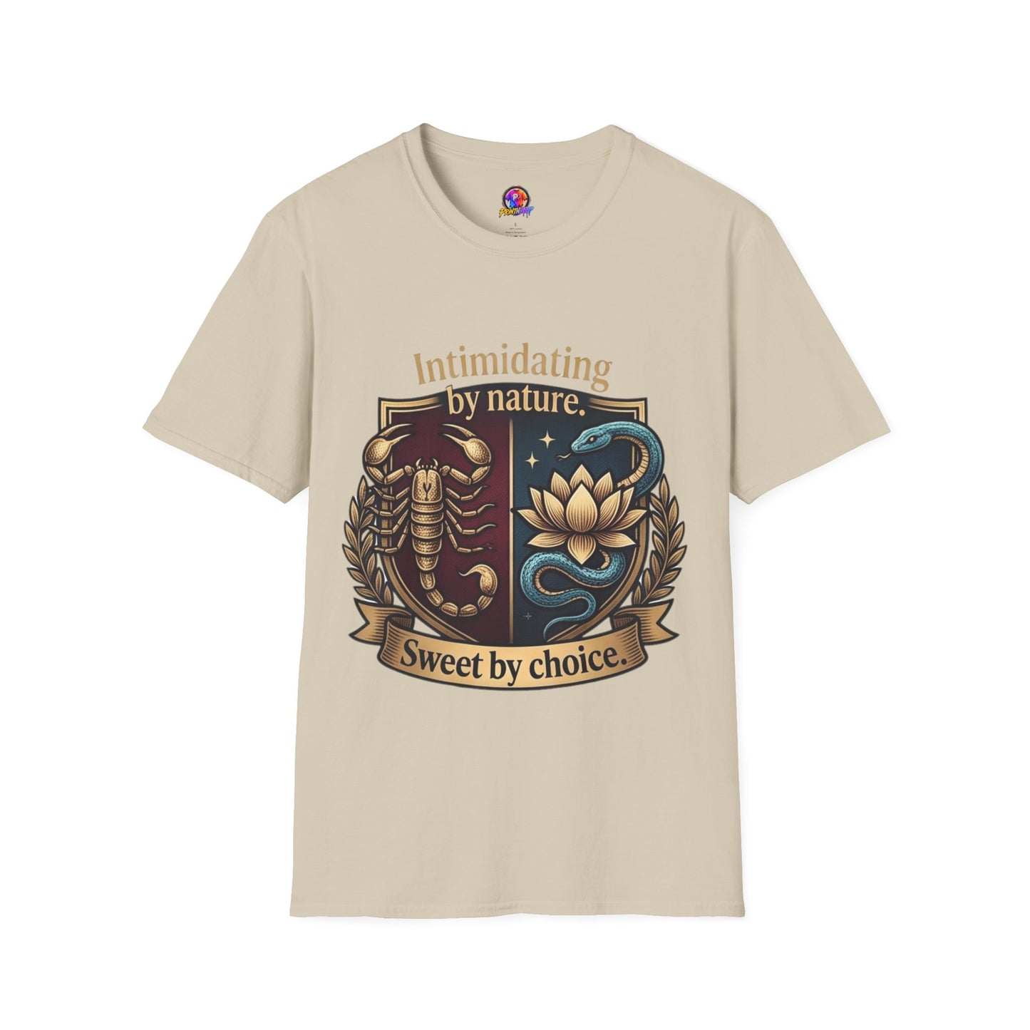 Intimidating by Nature T-Shirt — Scorpion & Snake Badge Design