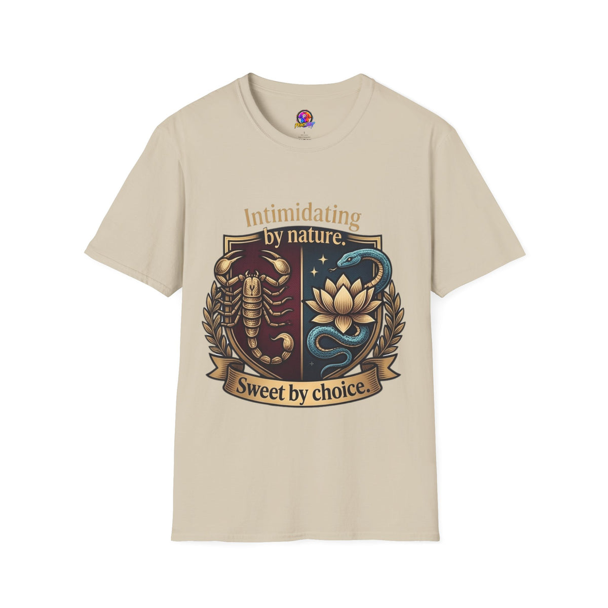 Intimidating by Nature T-Shirt — Scorpion & Snake Badge Design