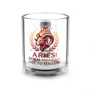 Aries Glass Mug — "Born to Lead, Not to Follow" Zodiac Coffee Cup