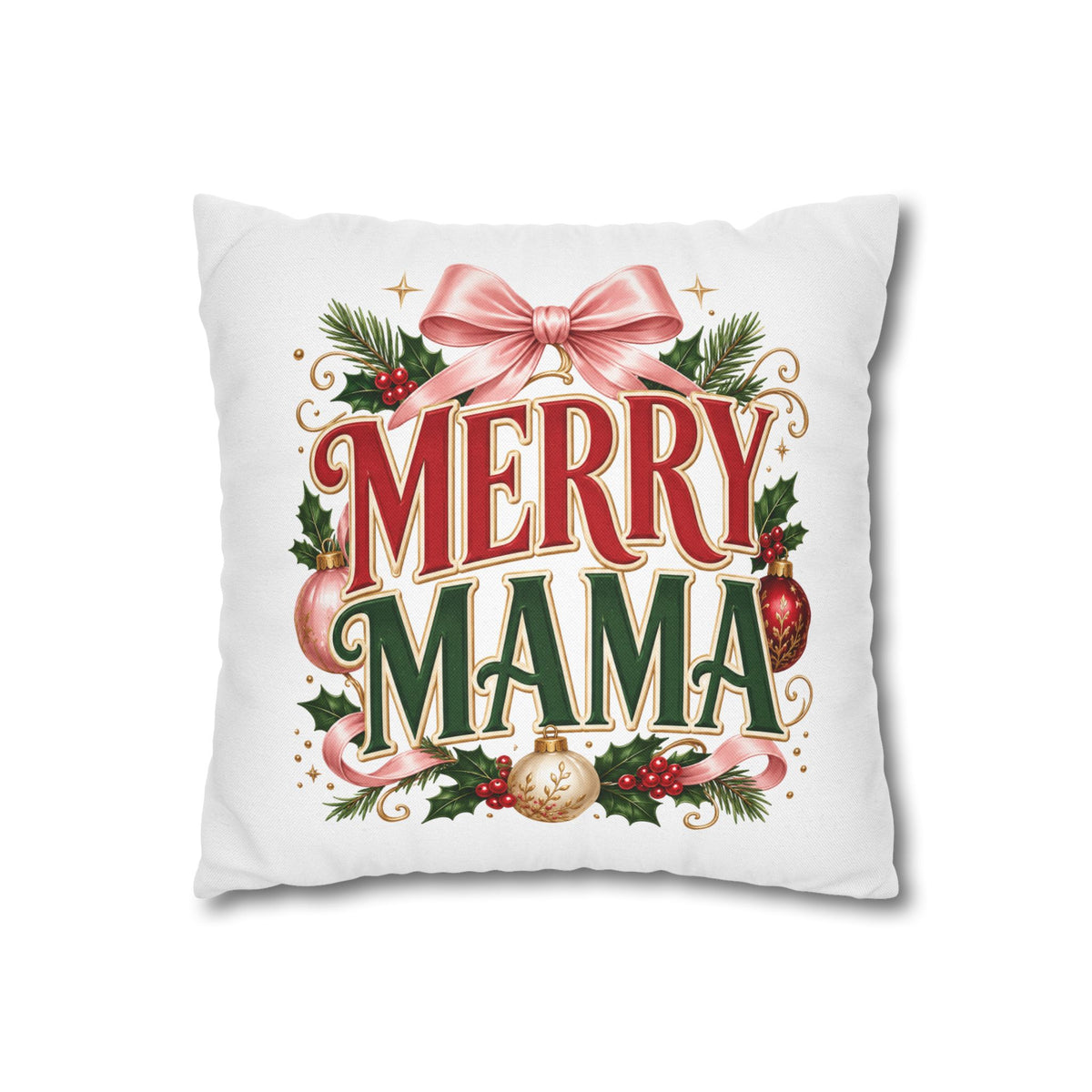 Merry Mama Christmas Pillowcase — Festive Holiday Decorative Pillow Cover