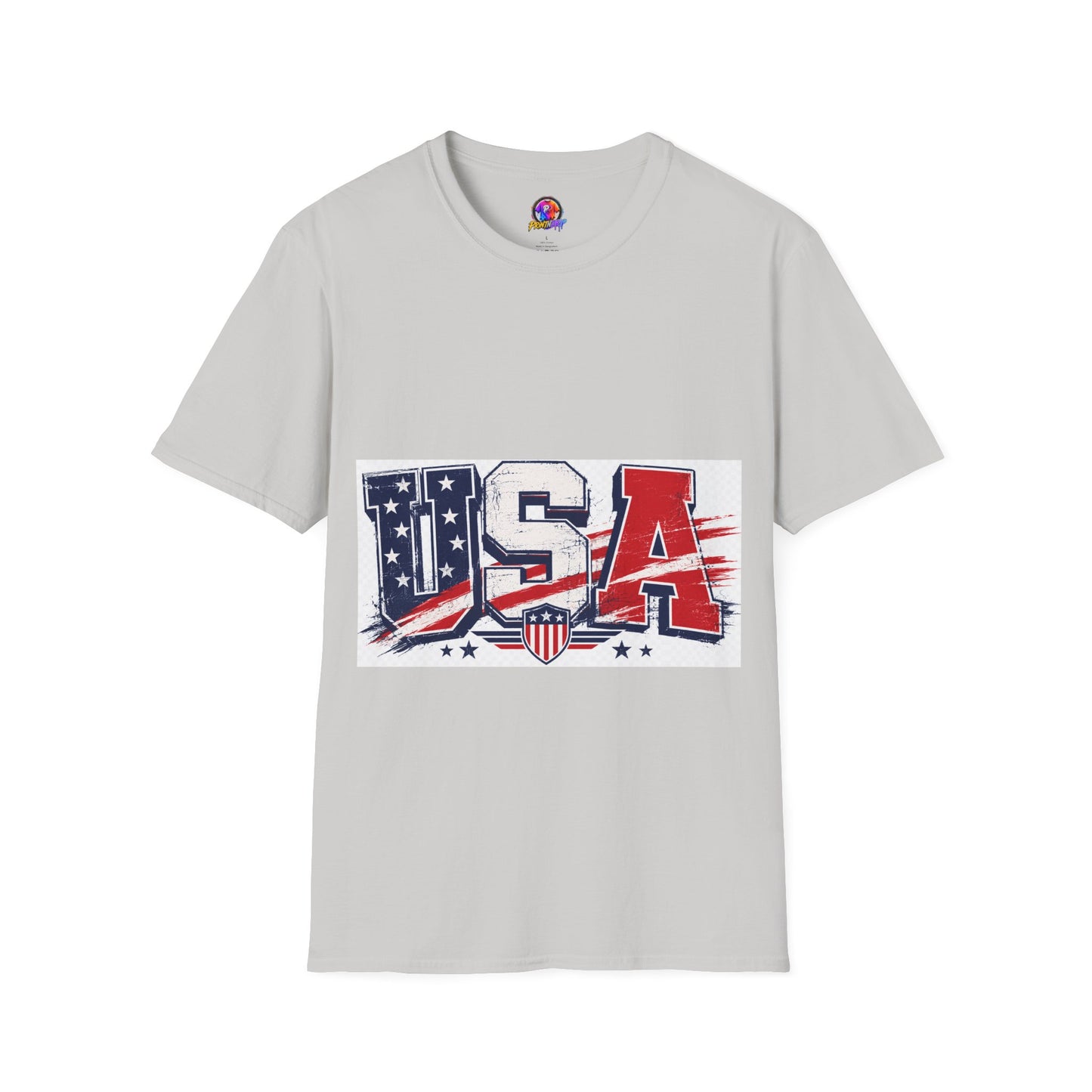USA Flag Graphic T-Shirt — Patriotic Red White & Blue Tee