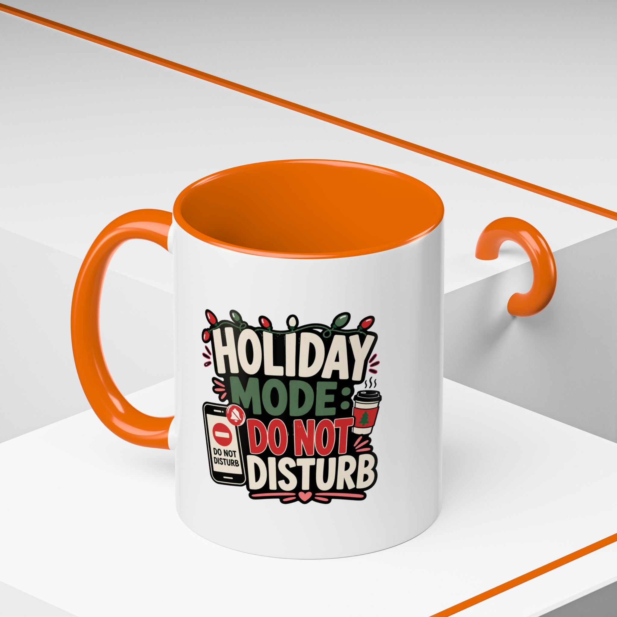 Modern Day Christmas Holiday Mode Coffee Mug — "Do Not Disturb" Accent Christmas Mug