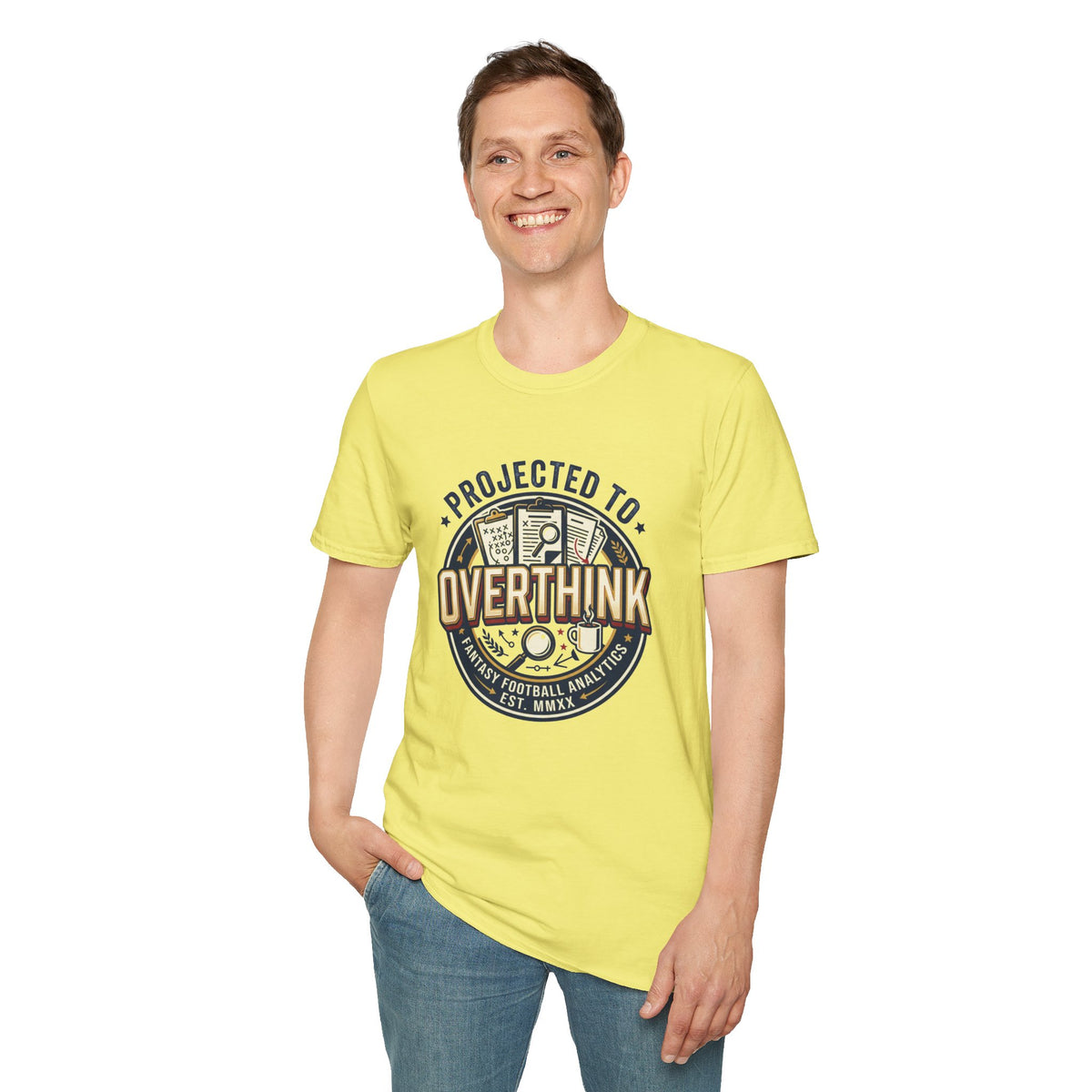 Overthink Club Graphic T-Shirt — 'Proudly Overthink' Vintage Badge Tee - Trending Now - August 2026