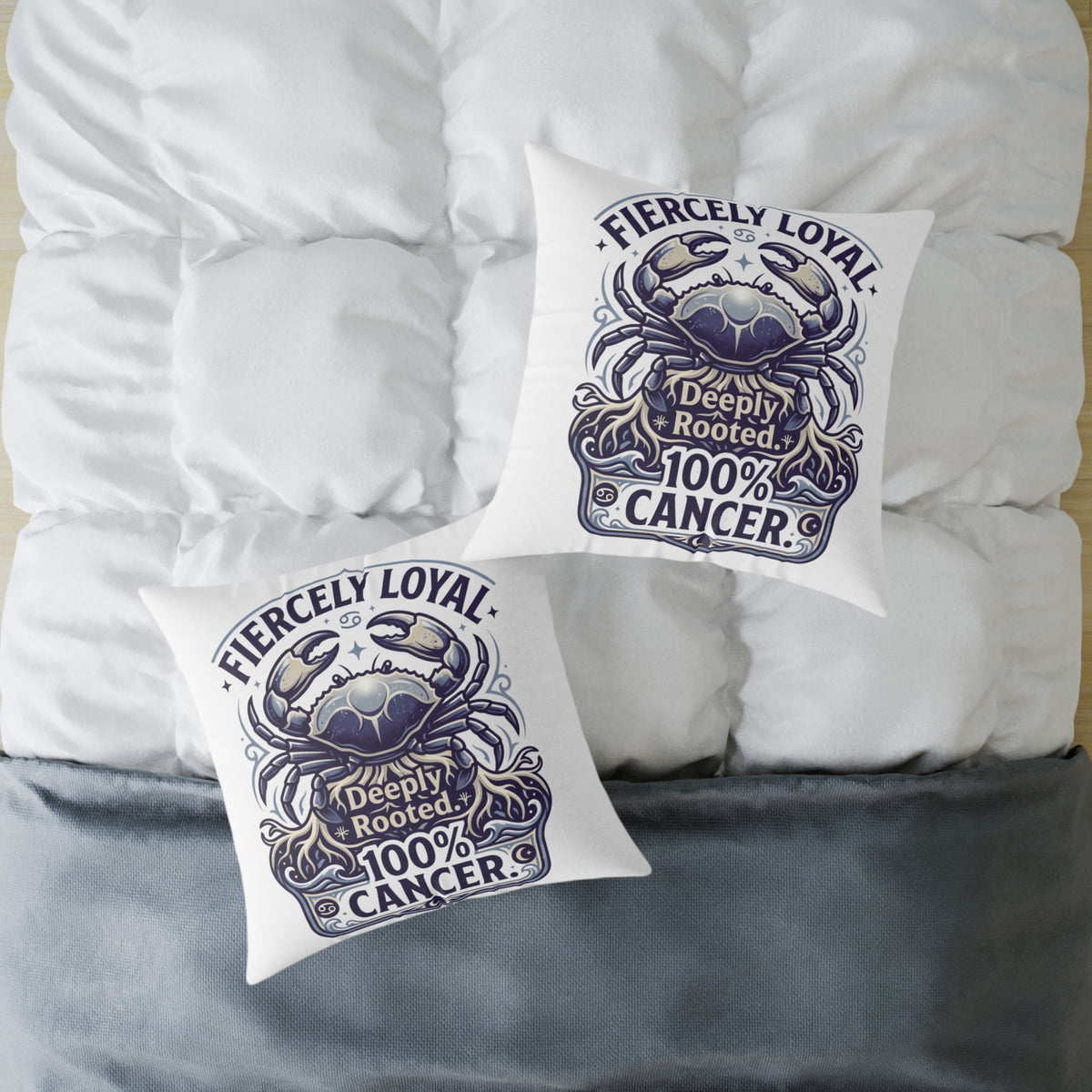 Cancer Zodiac Fiercely Loyal Square Poly Canvas Pillow