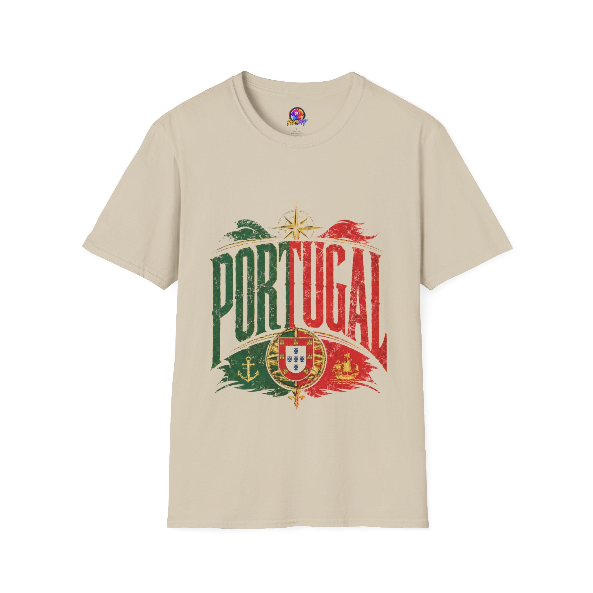 Portugal Vintage Compass T-Shirt — Retro Portuguese Flag Travel Tee