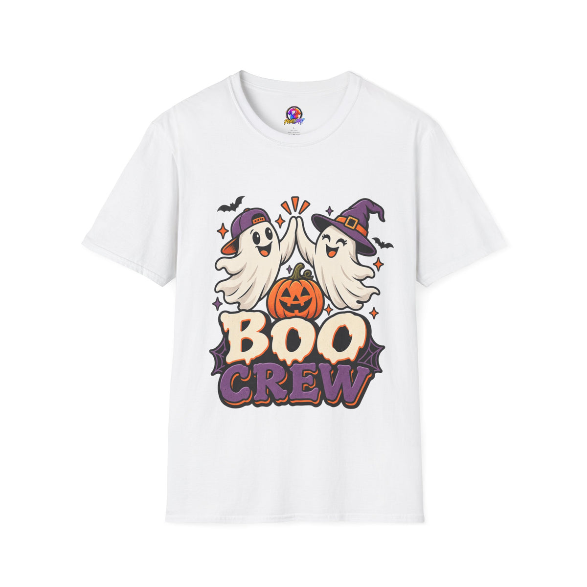Boo Crew Halloween T-Shirt — Cute Ghosts & Pumpkin Graphic