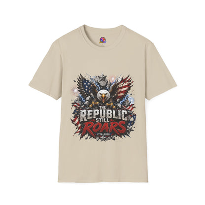 Patriotic Eagle T-Shirt — "The Republic Still Roars" | American Flag Graphic