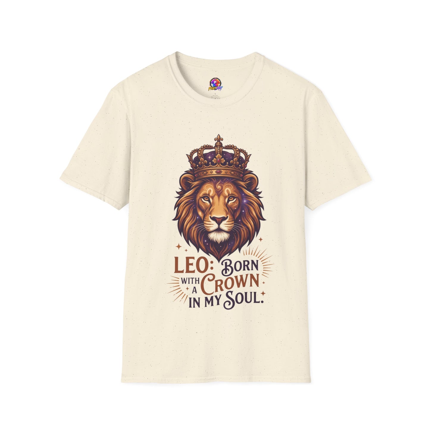 Leo Lion T-Shirt — "Born with a Crown in My Soul" Zodiac Graphic Tee