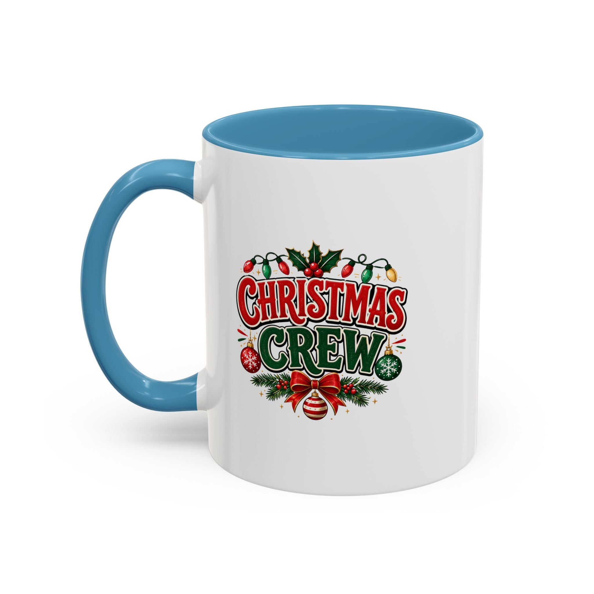 Christmas Crew Accent Coffee Mug - Festive Holiday Tea & Coffee Cup