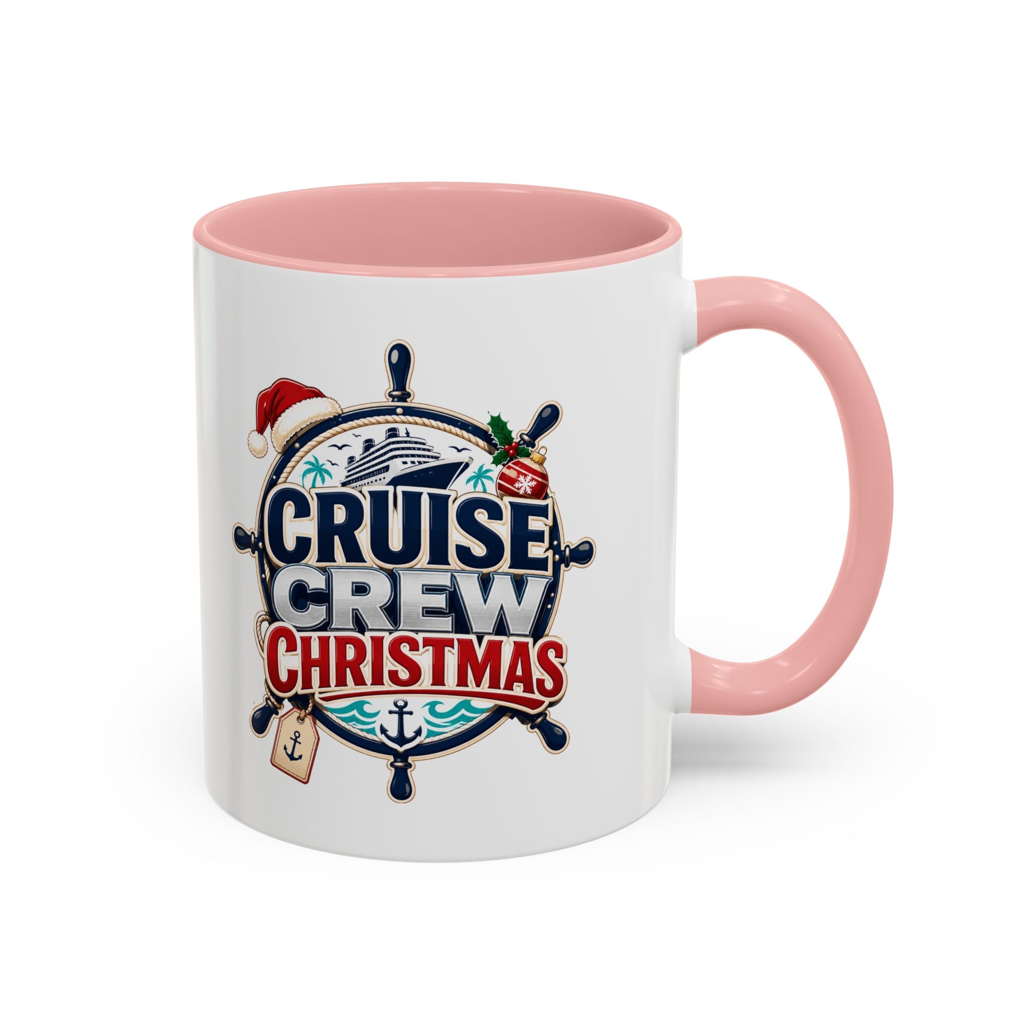 Modern Day Christmas  Cruise Crew Accent Coffee Mug - Holiday Nautical Travel Gift (11/15oz)