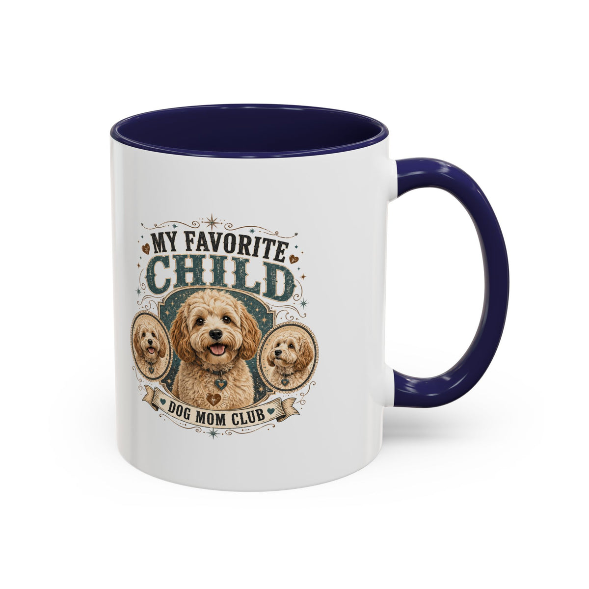 Milo Bailey Dog Dad Mom Dog Mom Coffee Mug — “My Favorite Child” Doodle Dog Portrait Accent Mug