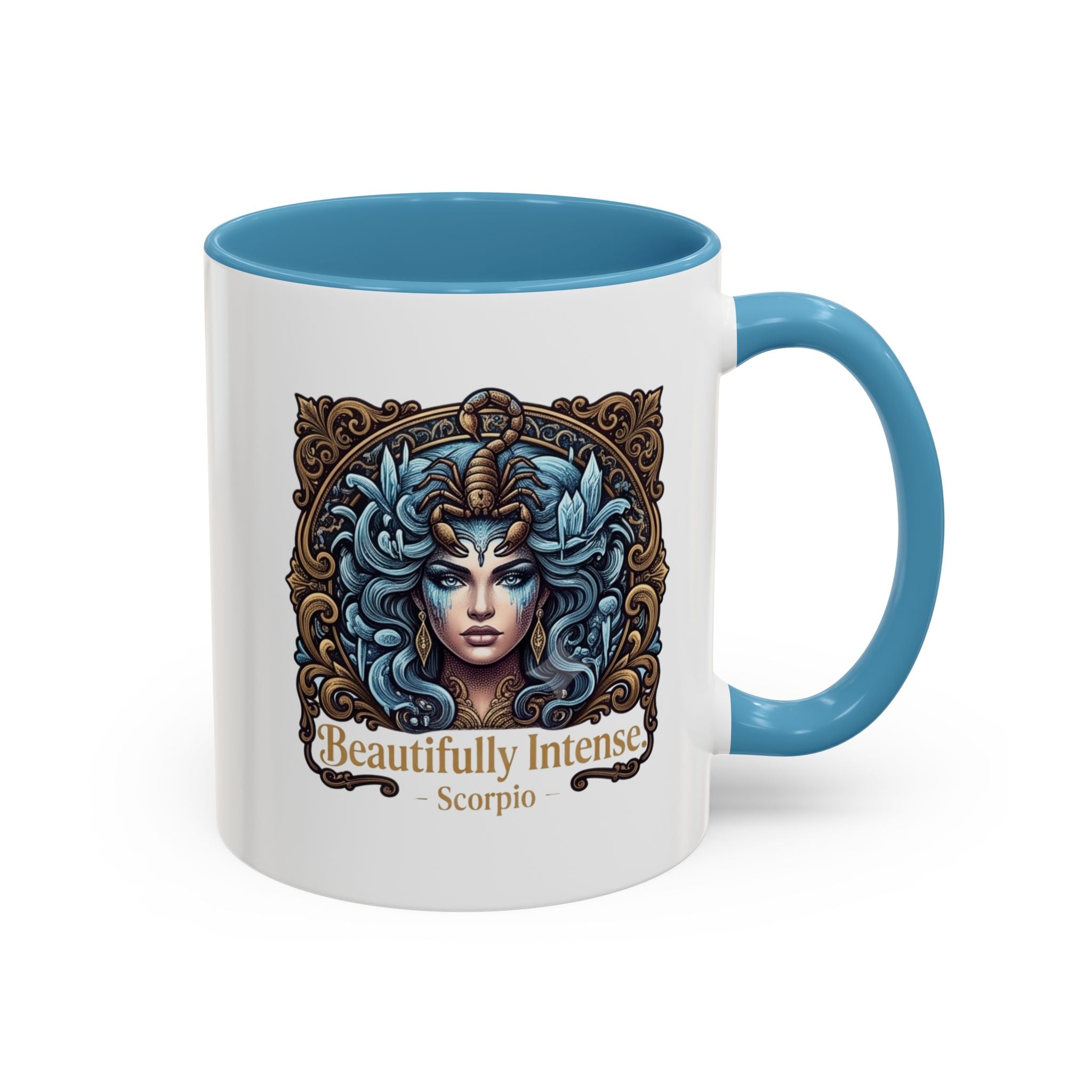 Scorpio Accent Coffee Mug — "Beautifully Intense" Zodiac Design (11/15oz)