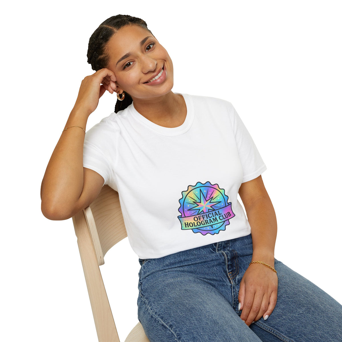 Official Hologram Club Rainbow Holographic T-Shirt - Trending Now - October 2026