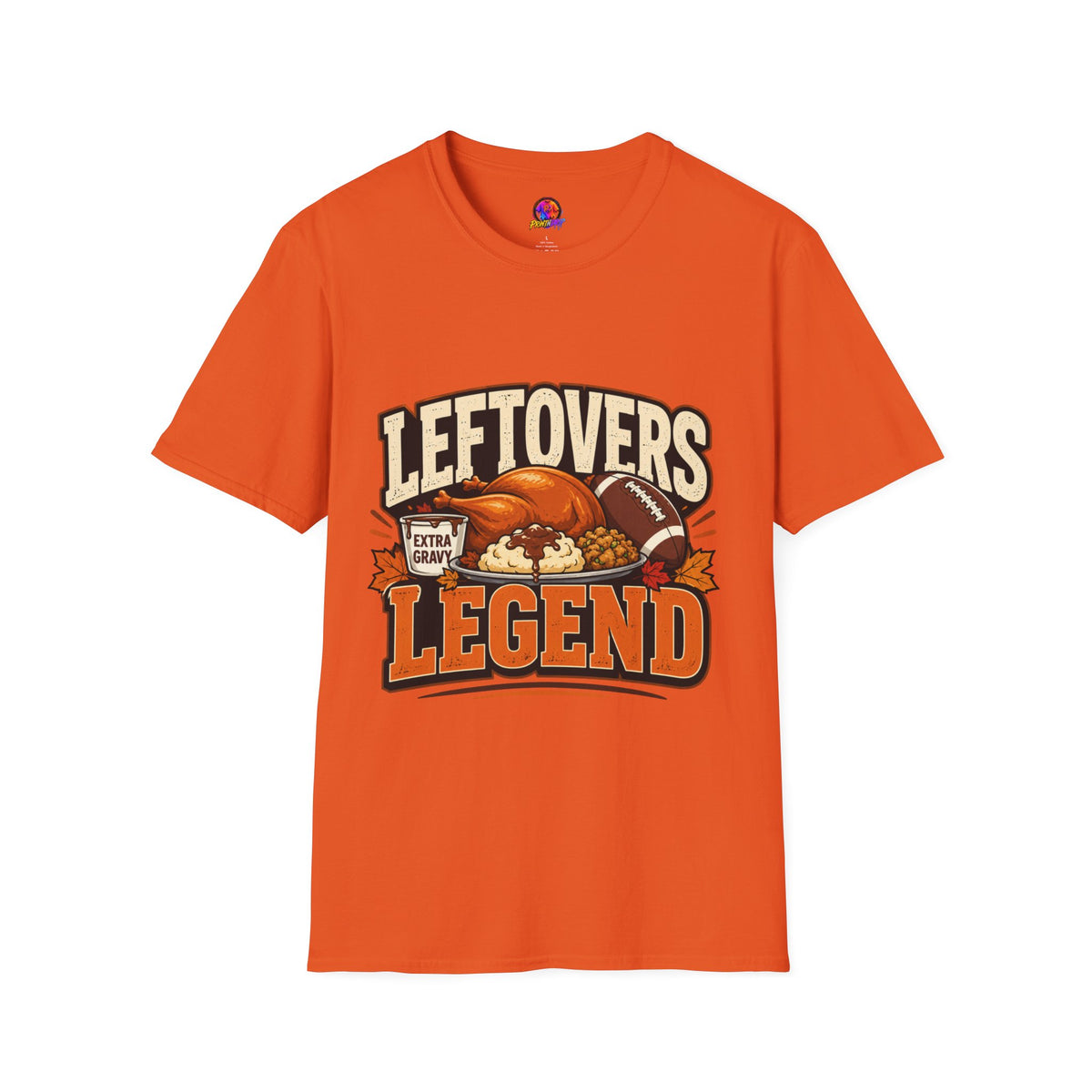Thanksgiving T-Shirt Leftovers Legend T-Shirt — Thanksgiving Football Turkey Graphic Tee