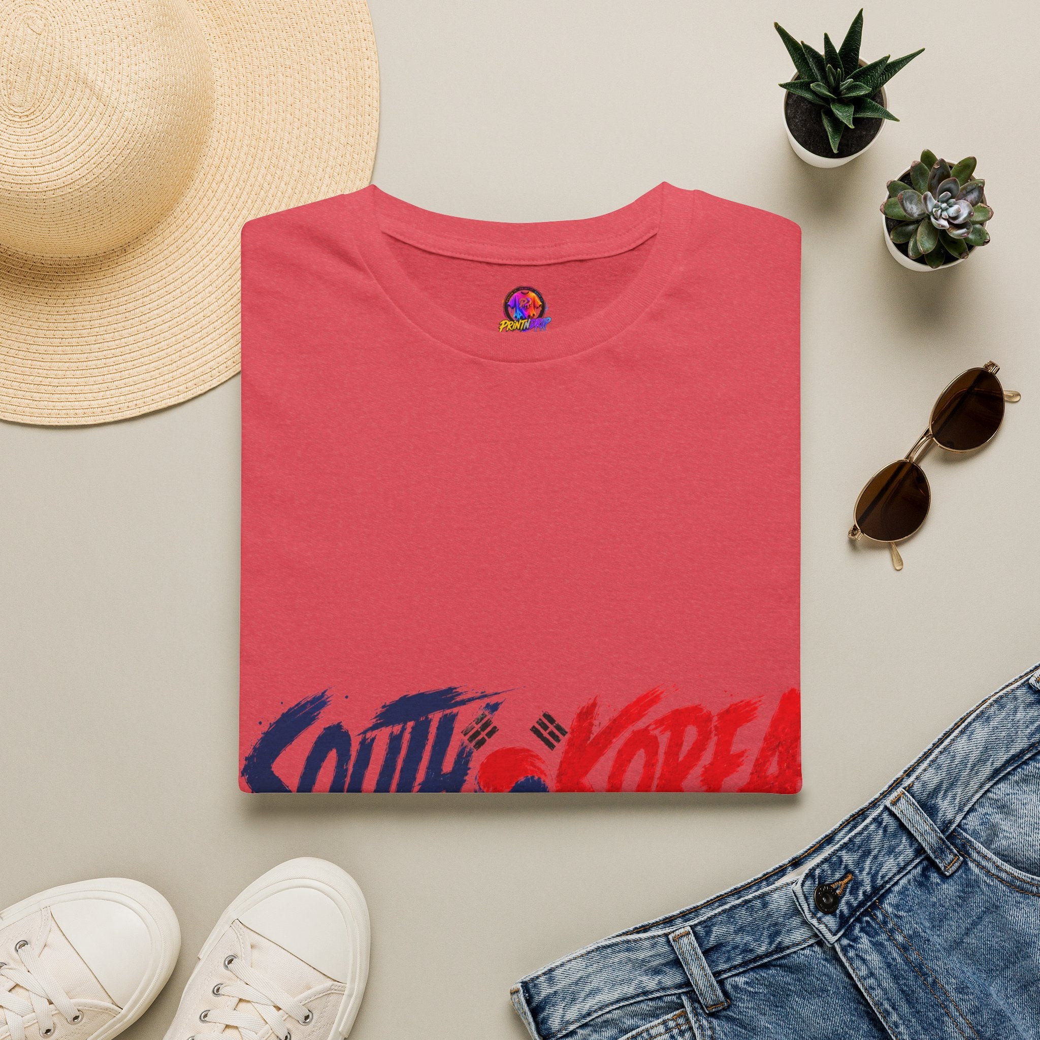 South Korea Flag Brushstroke T-Shirt — Patriotic Korean Travel Tee