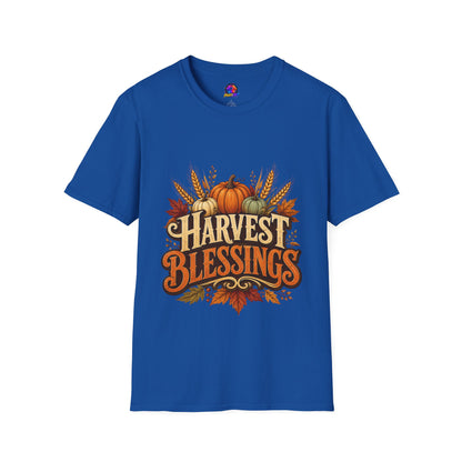 Harvest Blessings T-Shirt — Fall Pumpkin & Wheat Autumn Tee